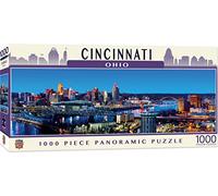 1000 Piece Jigsaw Puzzle for Adult, Family, Or Kids - Cincinnati Pano by Masterpieces - 13" X 39" - Family Owned American Puzzle Company