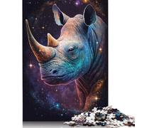 1000 Piece Jigsaw Puzzle for Adult Galaxy Animal Rhino Jigsaw Puzzles Family Game Wooden Jigsaw 1000pcs (75x50cm)