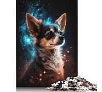 1000 Piece Jigsaw Puzzle for Adult Galaxy Chihuahua Jigsaw Puzzles Family Game Wooden Jigsaw 1000pcs (75x50cm)