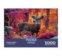 1000 Piece Jigsaw Puzzle for Adult - Wildlife Deer -Artistic Animals Puzzle for Stress Relief & Fun, Challenging Adult Puzzles, Premium Artwork for Relaxation & Decor, Festive Family Jigsaws 70x50cm/1
