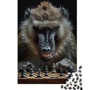 1000 Piece Jigsaw Puzzle for Adults, 38x26cm/1000pcs, Baboon Chess, Indoor Puzzle Activity, Weekend Downtime And Cosy Evenings