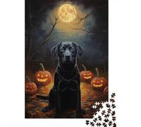 1000 Piece Jigsaw Puzzle for Adults, 38x26cm/1000pcs, Black Lab Halloween, Festive Gift Idea, Screen-Free Activity And Cosy Winter Evenings