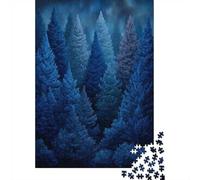 1000 Piece Jigsaw Puzzle for Adults, 38x26cm/1000pcs, Blue Pine Forest at Night, Shared Puzzle Activity, Time Around The Table And Time Together