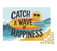 1000 Piece Jigsaw Puzzle for Adults, 38x26cm/1000pcs, Catch A Wave of Happiness, Shared Puzzle Activity, Weekend Leisure And Weekend Downtime