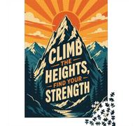 1000 Piece Jigsaw Puzzle for Adults, 38x26cm/1000pcs, Climb The Heights, Find Your Strength Poster, Thoughtful Gift Idea, Winter Home Activity And Time at Home