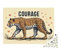 1000 Piece Jigsaw Puzzle for Adults, 38x26cm/1000pcs, Courage Leopard Illustration, Festive Gift Idea, Screen-Free Activity And Holiday Downtime
