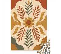 1000 Piece Jigsaw Puzzle for Adults, 38x26cm/1000pcs, Earth Tone Floral Pattern - Warm Botanical Wall Art for Natural Modern Spaces, Gift for Puzzle Lovers, Winter Home Activity And Time at Home