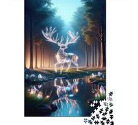 1000 Piece Jigsaw Puzzle for Adults, 38x26cm/1000pcs, Enchanted Forest Reflections, Indoor Puzzle Activity, Quiet Evening Leisure And Cosy Evenings
