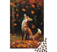 1000 Piece Jigsaw Puzzle for Adults, 38x26cm/1000pcs, Fox in Autumn Forest, Shared Puzzle Activity, Quiet Home Time And Friends And Family