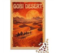 1000 Piece Jigsaw Puzzle for Adults, 38x26cm/1000pcs, Gobi Desert Camel Caravan, Relaxing Winter Hobby, Focused Screen-Free Time And Time at Home