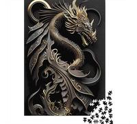1000 Piece Jigsaw Puzzle for Adults, 38x26cm/1000pcs, Golden Guardian Dragon, Shared Puzzle Activity, Time Around The Table And Time Together