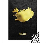 1000 Piece Jigsaw Puzzle for Adults, 38x26cm/1000pcs, Golden Map Art Iceland, Fresh Winter Hobby, Quiet Evening Activity And A Fresh Start