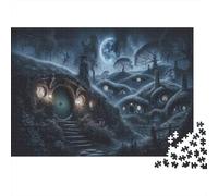 1000 Piece Jigsaw Puzzle for Adults, 38x26cm/1000pcs, Hobbit Hole Night Scene, Screen-Free Activity And Holiday Downtime