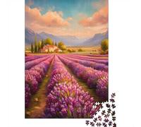 1000 Piece Jigsaw Puzzle for Adults, 38x26cm/1000pcs, Lavender Field in Provence Landscape, Shared Puzzle Activity, Time Around The Table And Time Together