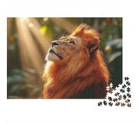 1000 Piece Jigsaw Puzzle for Adults, 38x26cm/1000pcs, Lion Gazing Into The Light, Screen-Free Activity And Cosy Winter Evenings