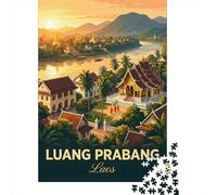 1000 Piece Jigsaw Puzzle for Adults, 38x26cm/1000pcs, Luang Prabang, Laos Travel, Indoor Puzzle Activity, Home Relaxation And Time at Home