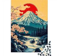 1000 Piece Jigsaw Puzzle for Adults, 38x26cm/1000pcs, Mount Fuji Sunset, Puzzle Lover Present, Relaxing Indoor Activity And Time at Home