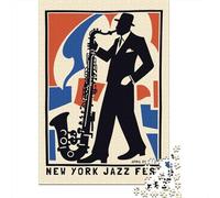 1000 Piece Jigsaw Puzzle for Adults, 38x26cm/1000pcs, New York Jazz Fest, Shared Puzzle Activity, Quiet Home Time And Couples And Families