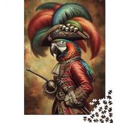 1000 Piece Jigsaw Puzzle for Adults, 38x26cm/1000pcs, Parrot As A Pirate Captain, Screen-Free Activity And Quiet Winter Weekends