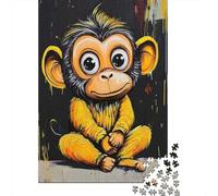 1000 Piece Jigsaw Puzzle for Adults, 38x26cm/1000pcs, Smiling Monkey Painting, Shared Puzzle Activity, Quiet Home Time And Friends And Family