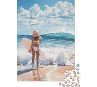 1000 Piece Jigsaw Puzzle for Adults, 38x26cm/1000pcs, Surfing Seaside Joy, Screen-Free Winter Activity, Home Relaxation And Cosy Evenings