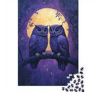 1000 Piece Jigsaw Puzzle for Adults, 38x26cm/1000pcs, Two Owls Under The Moonlight, Shared Puzzle Activity, Weekend Leisure And Weekend Downtime