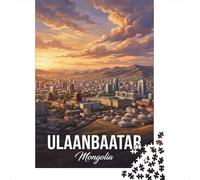 1000 Piece Jigsaw Puzzle for Adults, 38x26cm/1000pcs, Ulaanbaatar Mongolia Cityscape, Shared Puzzle Activity, Quiet Home Time And Couples And Families