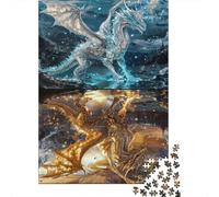1000 Piece Jigsaw Puzzle for Adults, 38x26cm/1000pcs, Upside Down Dragons, Relaxing Home Activity And Family Time at Home