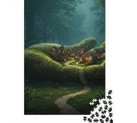 1000 Piece Jigsaw Puzzle for Adults, 38x26cm/1000pcs, Village in Hand of Nature, Shared Puzzle Activity, Quiet Home Time And Friends And Family