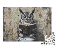 1000 Piece Jigsaw Puzzle for Adults, 38x26cm/1000pcs, Wise Owl Reading A Book, Shared Puzzle Activity, Weekend Leisure And Weekend Downtime