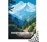 1000 Piece Jigsaw Puzzle for Adults, 52x38cm/1000pcs, Annapurna Circuit Nepal Mountain Landscape, Shared Puzzle Activity, Quiet Home Time And Couples And Families