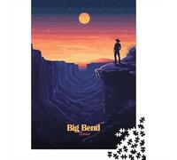 1000 Piece Jigsaw Puzzle for Adults, 52x38cm/1000pcs, Big Bend Texas Sunset, Thoughtful Gift Idea, Relaxing Indoor Activity And Quiet Weekends