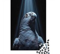 1000 Piece Jigsaw Puzzle for Adults, 52x38cm/1000pcs, Blue Parrot Portrait with Dramatic Lighting, Gift for Puzzle Lovers, Winter Home Activity And Evening Downtime