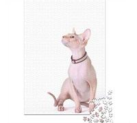 1000 Piece Jigsaw Puzzle for Adults, 52x38cm/1000pcs, Canadian Sphynx Cat, Shared Puzzle Activity, Time Around The Table And Time Together