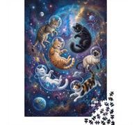 1000 Piece Jigsaw Puzzle for Adults, 52x38cm/1000pcs, Cats in Space Adventure, Shared Puzzle Activity, Weekend Leisure And Weekend Downtime