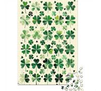 1000 Piece Jigsaw Puzzle for Adults, 52x38cm/1000pcs, Clovers Pattern St Patrick, Shared Puzzle Activity, Time Around The Table And Time Together