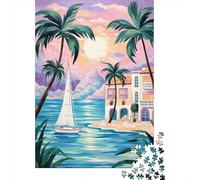 1000 Piece Jigsaw Puzzle for Adults, 52x38cm/1000pcs, Coastal Serenity Glow, Screen-Free Activity And Quiet Winter Weekends