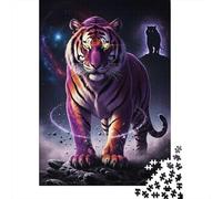1000 Piece Jigsaw Puzzle for Adults, 52x38cm 1000pcs Cosmic Tiger Stance | For a thoughtful indoor hobby: Adult jigsaw puzzle with 1000 pieces offers a break from digital entertainment.