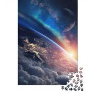1000 Piece Jigsaw Puzzle for Adults, 52x38cm/1000pcs, Earth from Space with Aurora, Indoor Puzzle Activity, Home Relaxation And Time at Home