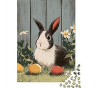 1000 Piece Jigsaw Puzzle for Adults, 52x38cm/1000pcs, Easter Bunny Illustration, Winter Indoor Activity, Quiet Evening Leisure And Time at Home