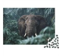 1000 Piece Jigsaw Puzzle for Adults, 52x38cm/1000pcs, Elephant in The Jungle, Winter Indoor Activity, Home Relaxation And Cold-Weather Weekends