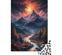1000 Piece Jigsaw Puzzle for Adults, 52x38cm/1000pcs, Enchanted Mountain Landscape with River, Shared Puzzle Activity, Weekend Leisure And Weekend Downtime