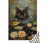 1000 Piece Jigsaw Puzzle for Adults, 52x38cm/1000pcs, Hiding Black Cat Cr estive Gift Idea, Screen-Free Activity And Family Time at Home