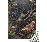 1000 Piece Jigsaw Puzzle for Adults, 52x38cm/1000pcs, Insects And Nature Stained Glass, Shared Puzzle Activity, Weekend Leisure And Weekend Downtime