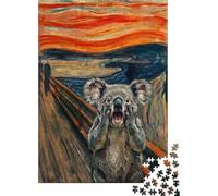 1000 Piece Jigsaw Puzzle for Adults, 52x38cm/1000pcs, Koala Screaming in Edvard Munch's The Scream, Screen-Free Family Time, Quiet Home Time And Couples And Families