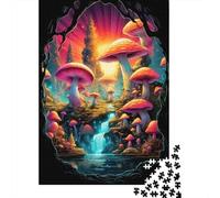 1000 Piece Jigsaw Puzzle for Adults, 52x38cm/1000pcs, Magic Mushroom Landscape, Winter Indoor Activity And Family Time at Home