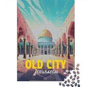 1000 Piece Jigsaw Puzzle for Adults, 52x38cm/1000pcs, Old City Jerusalem Mosaic, Thoughtful Gift Idea, Relaxing Indoor Activity And Quiet Weekends