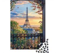 1000 Piece Jigsaw Puzzle for Adults, 52x38cm/1000pcs, Paris Eiffel Tower View, Relaxing Winter Hobby, Home Relaxation And Cold-Weather Weekends
