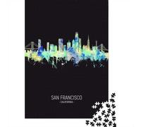 1000 Piece Jigsaw Puzzle for Adults, 52x38cm/1000pcs, San Francisco Night Sky, Shared Puzzle Activity, Quiet Home Time And Couples And Families