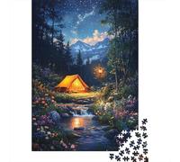 1000 Piece Jigsaw Puzzle for Adults, 52x38cm/1000pcs, Starry Night Retreat, Screen-Free Activity And Quiet Winter Weekends